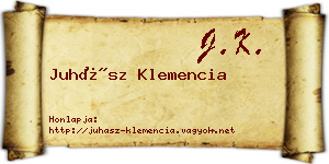 Juhász Klemencia névjegykártya